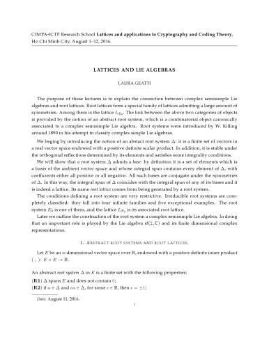 Lattices and Lie algebras