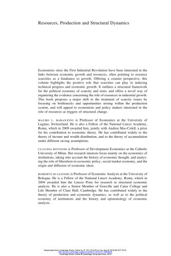 Resources, Production and Structural Dynamics