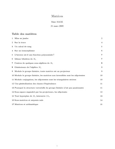 Matrices [Exercises]