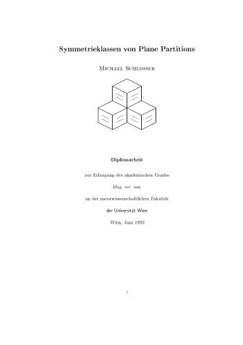 Symmetrieklassen von Plane Partitions [thesis]