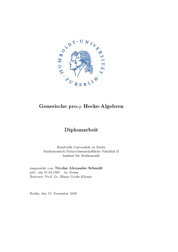 Generische pro-p Hecke-Algebren [thesis]