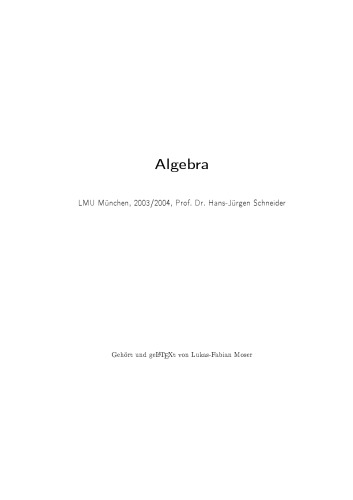 Algebra [Lecture notes]