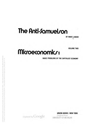 The Anti-Samuelson. Volume Two - Microeconomics: basic problems of the capitalist economy