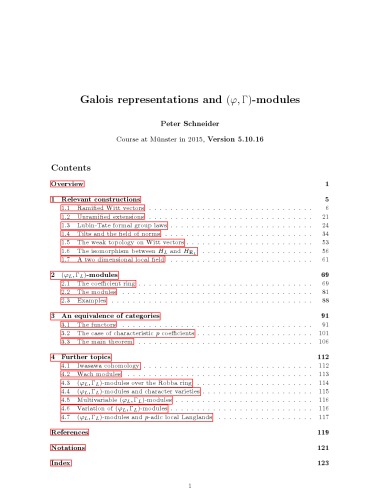 Galois representations and (phi, Gamma)-modules [Lecture notes]