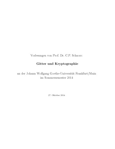 Gitter und Kryptographie