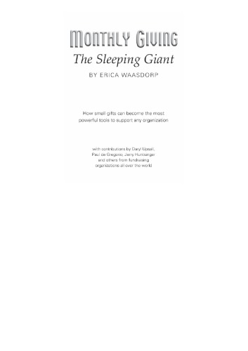 Monthly Giving - The Sleeping Giant: How Small Gifts Can Become Powerful Tools to Support any Organization