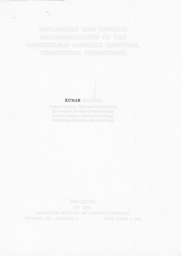 Phylogeny and generic reclassification of the Capritermes complex (Isoptera, Termitidae, Termitinae)