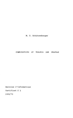 Combinatoire et théorie des graphes [lecture notes]