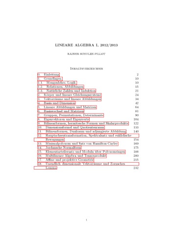 Lineare Algebra I [Lecture notes]