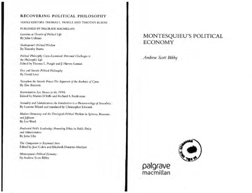 Montesquieu’s Political Economy