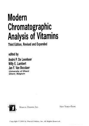 Modern Chromatographic Analysis of Vitamins