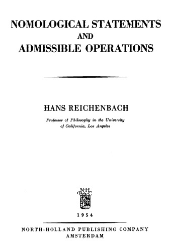 Nomological Statements and Admissible Operations