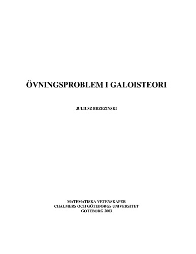 Övningsproblem i Galoisteori