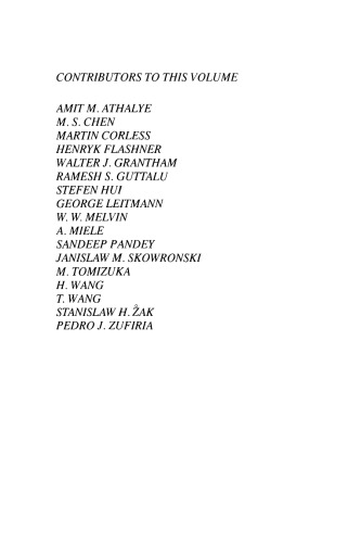 Advances in Control Mechanics, Part 1 of 2