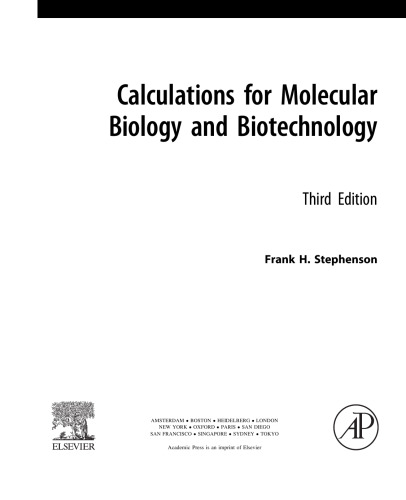 Calculations for Molecular Biology and Biotechnology