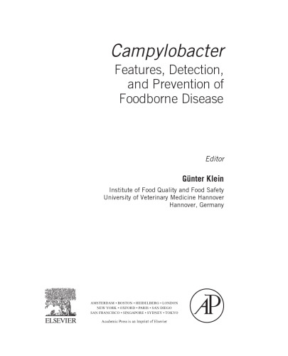 Campylobacter. Features, Detection, and Prevention of Foodborne Disease