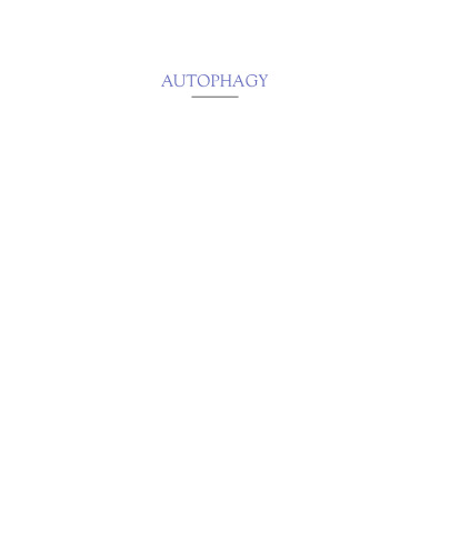 Autophagy: Cancer, Other Pathologies, Inflammation, Immunity, Infection, and Aging. Volume 10