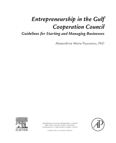 Entrepreneurship in the Gulf Cooperation Council. Guidelines for Starting and Managing Businesses
