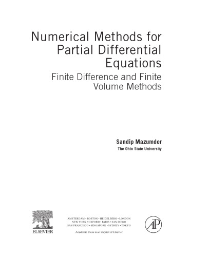 Numerical Methods for Partial Differential Equations. Finite Difference and Finite Volume Methods
