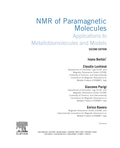 NMR of Paramagnetic Molecules. Applications to Metallobiomolecules and Models