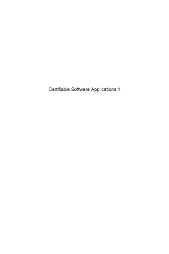 Certifiable Software Applications 1. Main Processes