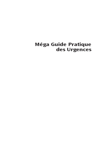 Méga-Guide Pratique des Urgences