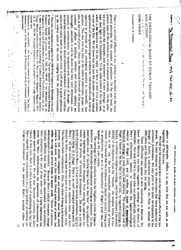 The Ontological Bases of Human Thought and Action