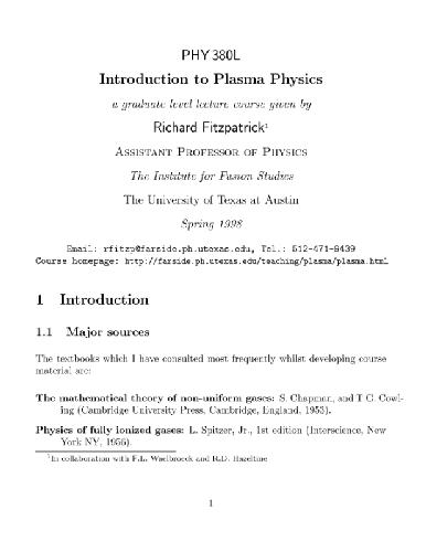 Intro to plasma physics