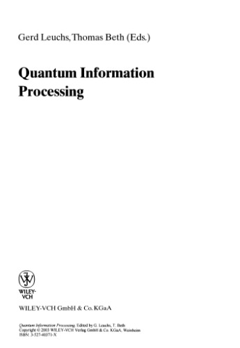 Quantum information processing