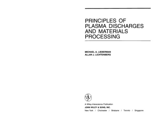 Principles of Plasma Discharges and Materials Processing