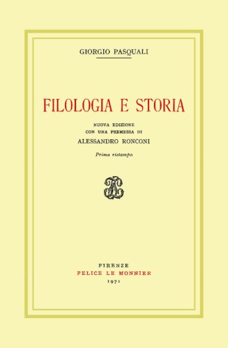 Filologia e storia