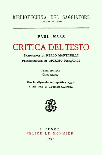 Critica del testo