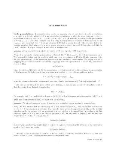 Determinants [Lecture notes]