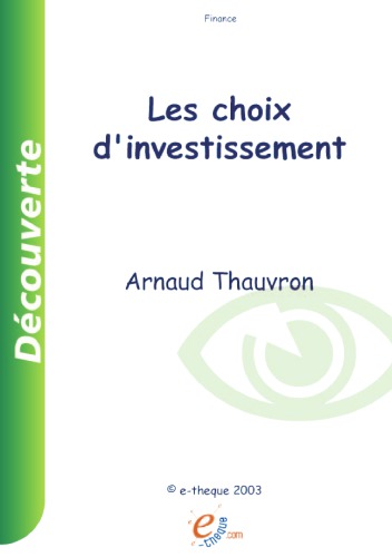 Les choix d’investissement