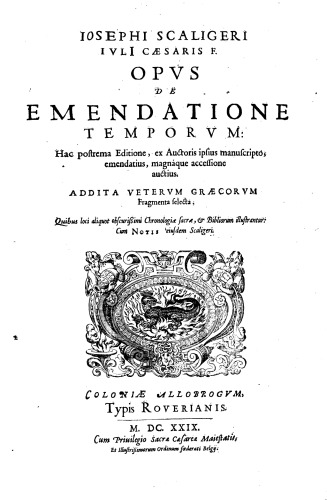 Opus de emendatione temporum