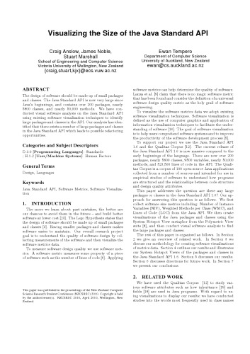 Visualizing the Size of the Java Standard API [from: Proceedings of the New Zealand Computer Science Research Students Conference (NZCSRSC), Wellington, New Zealand, 2010]