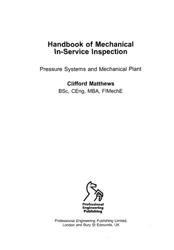 Handbook of Mechanial In-service Inspection - Pressure Systems and Mechanical Plant