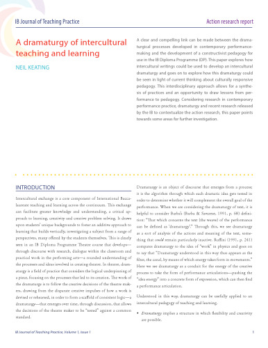 A dramaturgy of intercultural teaching and learning