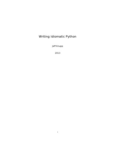 Writing Idiomatic Python for v2.x