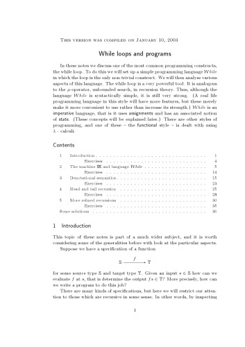 While loops and programs [expository notes]