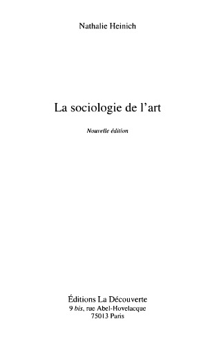 La sociologie de l’art