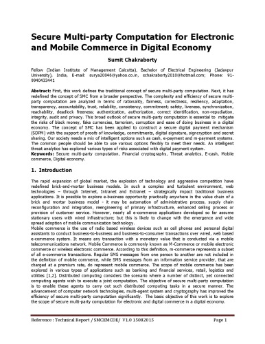 Secure Multi-party Computation for Electronic and Mobile Commerce in Digital Economy