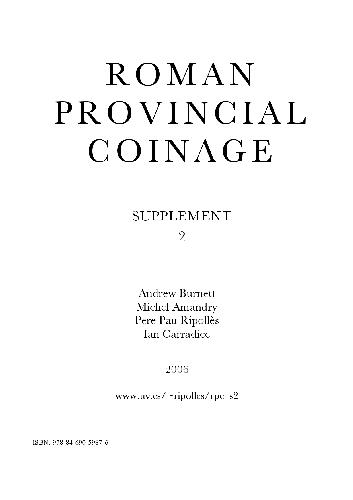 Roman Provincial Coinage. Supplement 2