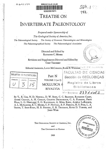 Treatise on Invertebrate Paleontology - Part N - Mollusca 6 Bivalvia