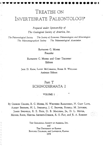Treatise on Invertebrate Paleontology - Part T - Echinodermata 2