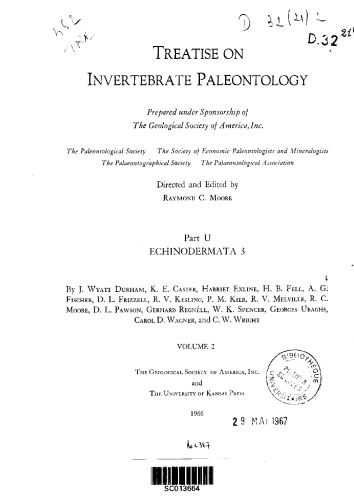 Treatise on Invertebrate Paleontology - Part U - Echinodermata 3