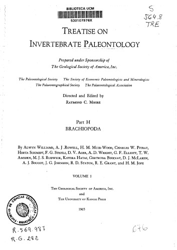 Treatise on Invertebrate Paleontology - Part H - Brachiopoda