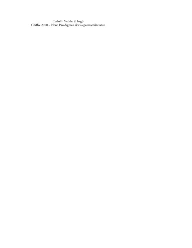 Chiffre 2000 Neue Paradigmen der Gegenwartsliteratur