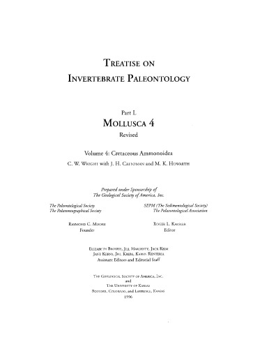 Treatise on Invertebrate Paleontology - Part L - Mollusca 4 (Revised) - Cretaceous Ammonoidea