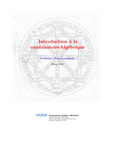 Introduction à la combinatoireAlgébrique [Lecture notes]